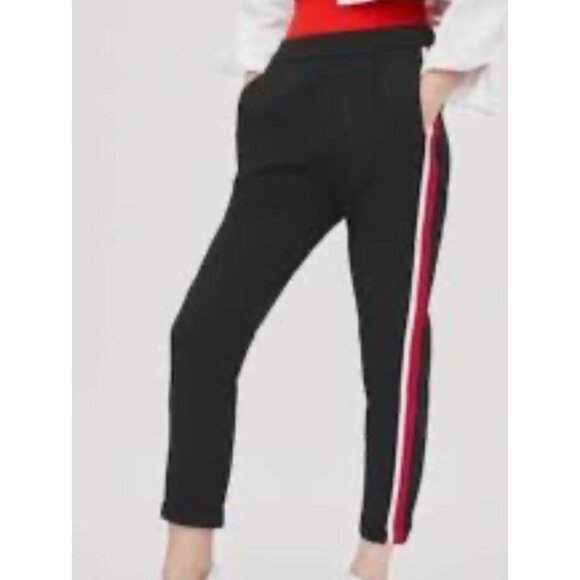 ZARA Trafaluc NWT  Black TROUSERS WITH SIDE STRIPE SPORT PANTS SIZE XL - Picture 1 of 8